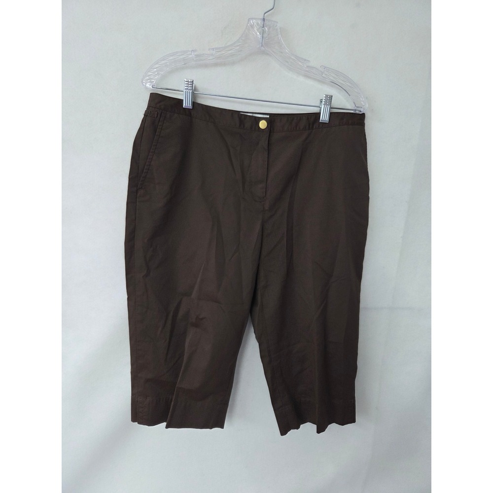 Liz Claiborne Golf Klute Brown Shorts Womens 12 Cotton Blend Stretch Bermuda